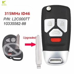 KEYECU Upgraded Flip Remote Car Key Fob 4Buttons 315MHz ID46 for Buick Chevrolet PONTIAC HUMMER H3 FCC ID: L2C0007T 10335582-88