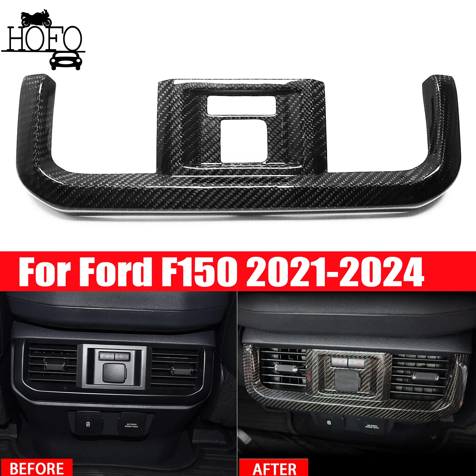 

Carbon Fiber Rear Air Vent Outlet Cover Trim For Ford F150 Lariat Raptor 2021-2024