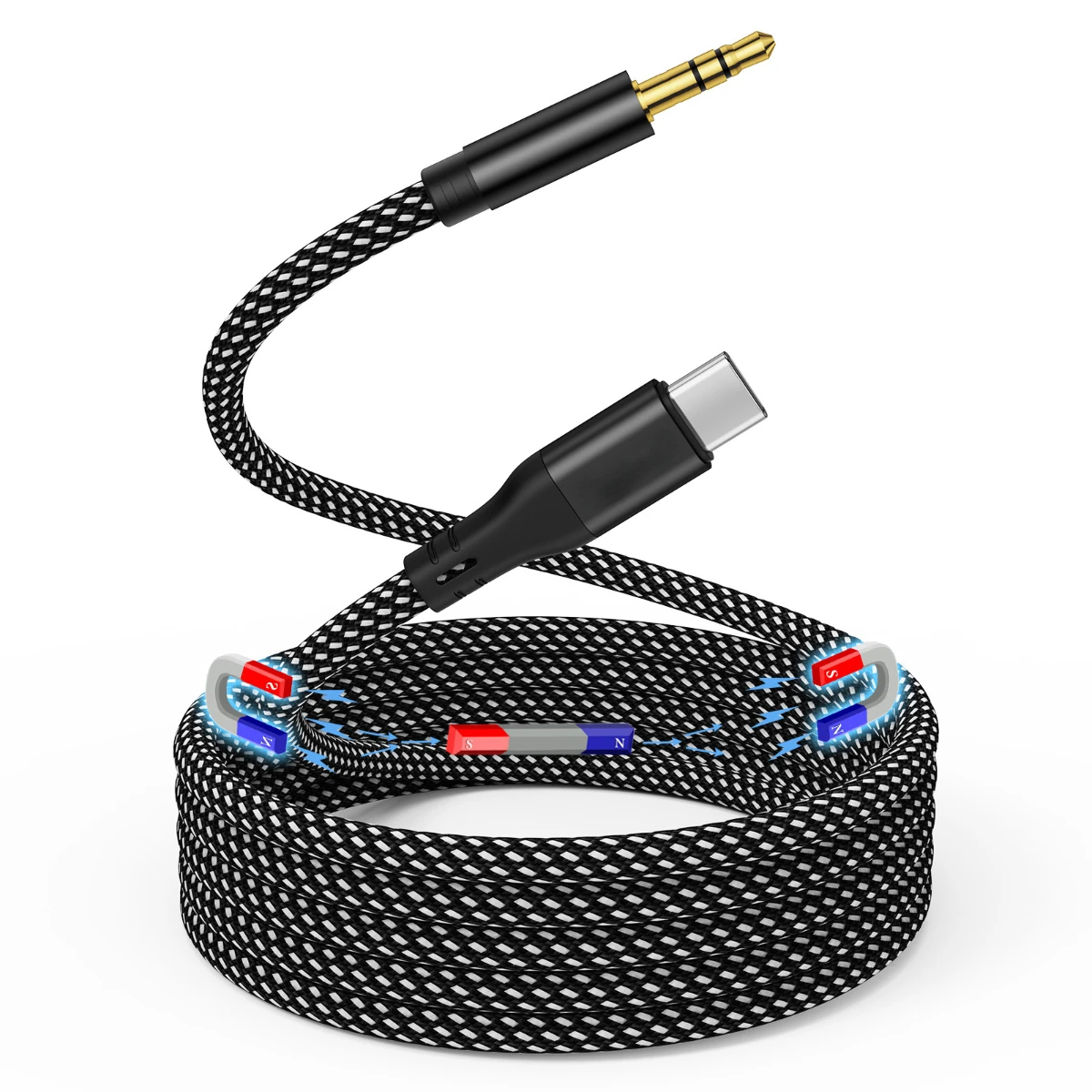 

Magnetic absorption nano data cable, Audio audio 3.5 to type-c, support DZ