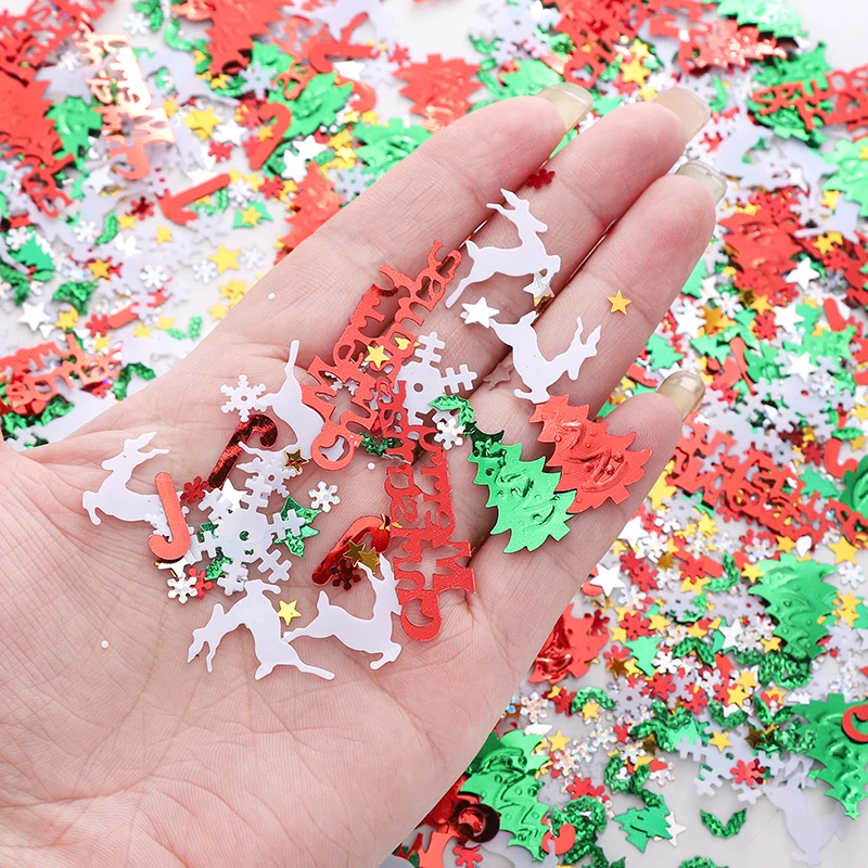 4-7mm 6-41mm (10g 50g 100g) Christmas Glitter Colorful Stars/Tree/Snowflake Xmas Mixed Flake Sequins Winter Irregular Paillette