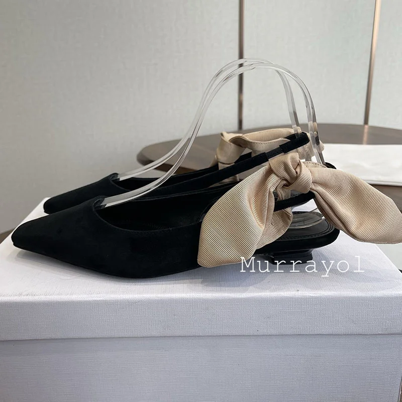 

Low Heel Pumps Women Pointed Toe Suede Shallow Mouth Single Shoes Slingback Sandals Office Commuting Shoes Zapatos De Mujer 2026