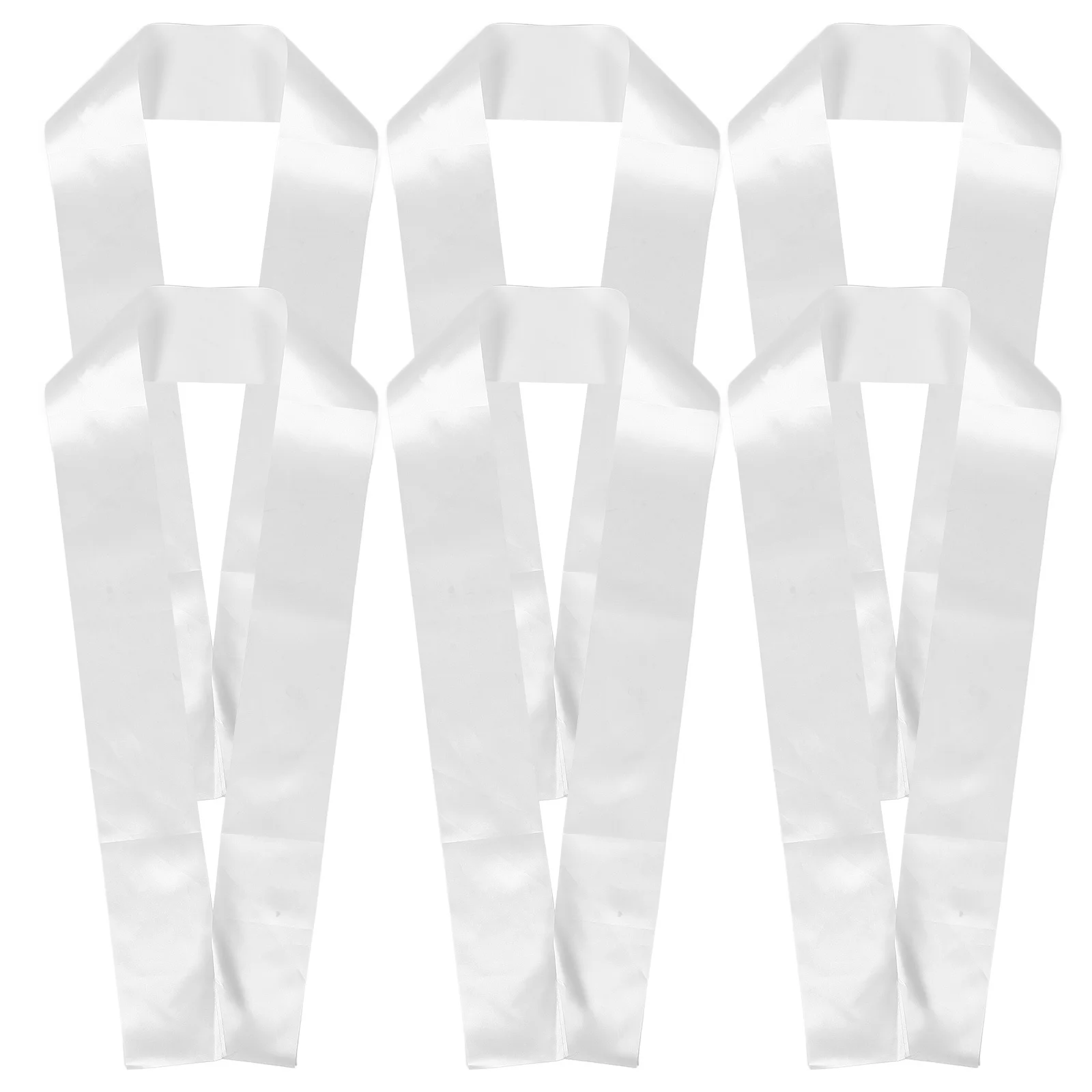 

6pcs Blank Ceremony Sash White Plain Satin Ribbons Diy Accessories For Wedding Shower Birthday Hen Party Functional