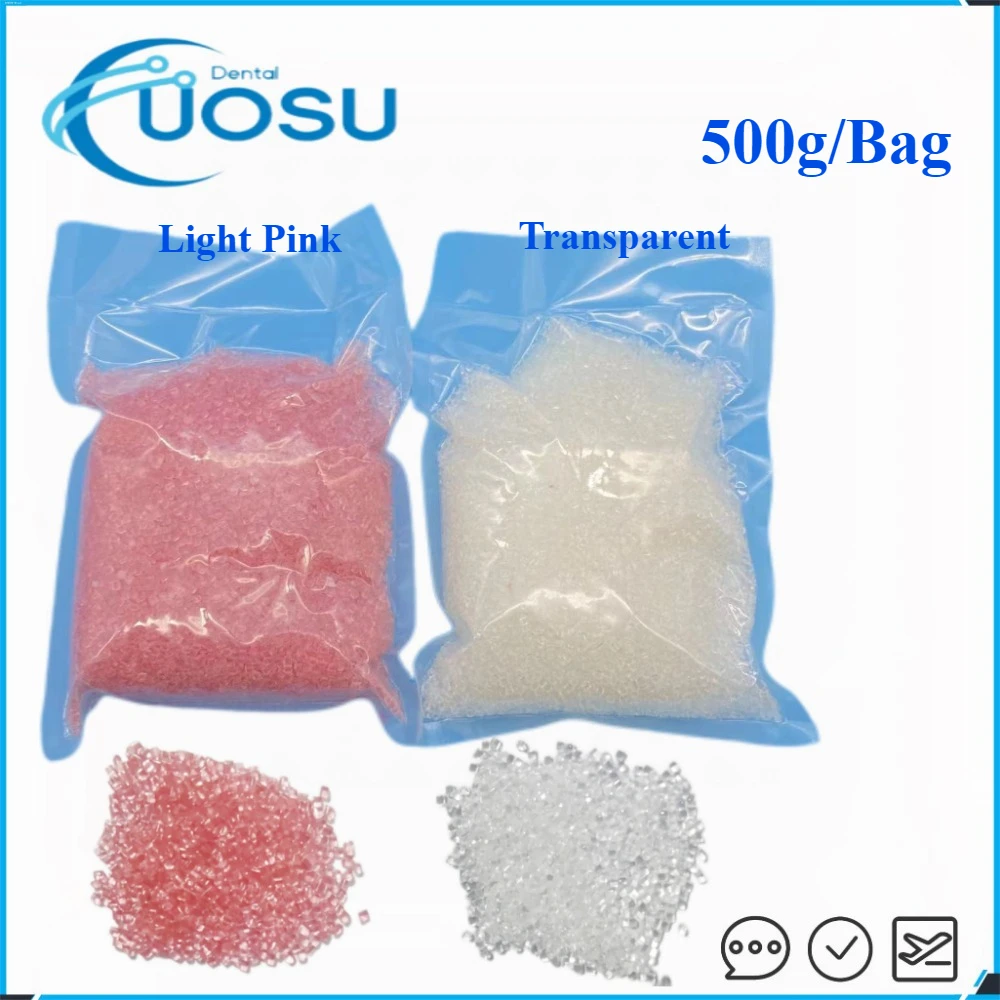 

500g/bag Particle Dental Clear White Valplast Flexible / Acrylic Blood Streak Resin Material for Partial Dental Lab Material