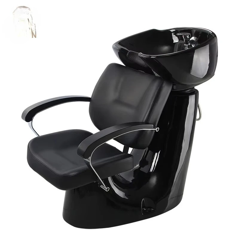 

Modern PU Leather Salon Shampoo Chair with Ceramic Sink Shampoo Chair for Spa Beauty Equipment Simple Design