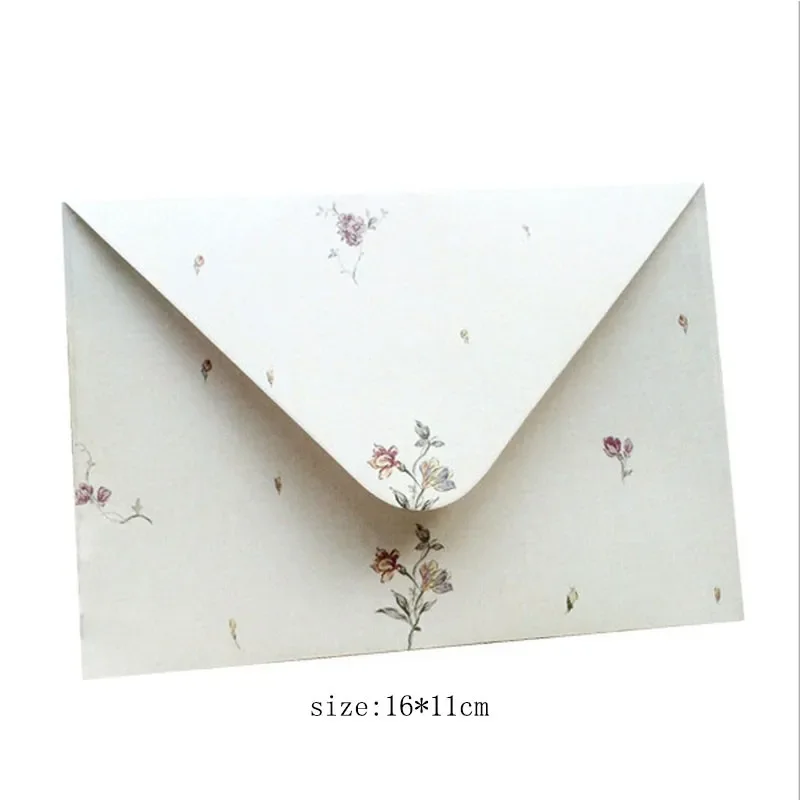 10piece envelope Retro Light red rose elegant Envelope Floral Gift Multifunction School And Office Supplier 16*11CM