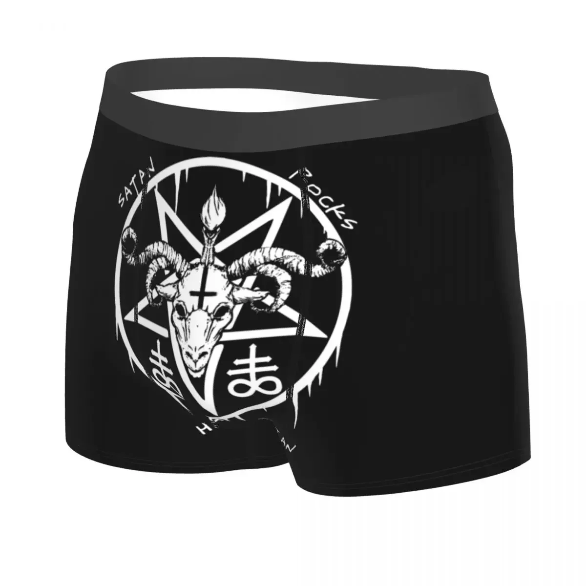 Hail Satan Satan Rocks Boxer Shorts For Men 3D Print Male Occult Baphomet Underwear Panties Briefs Soft Underpants