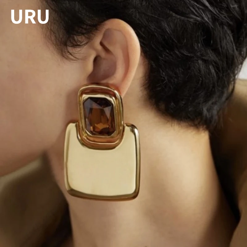 

Modern Jewelry European and American Design Metal Geometric Dangle Earrings For Women Party Gifts Exaggerative Accessories