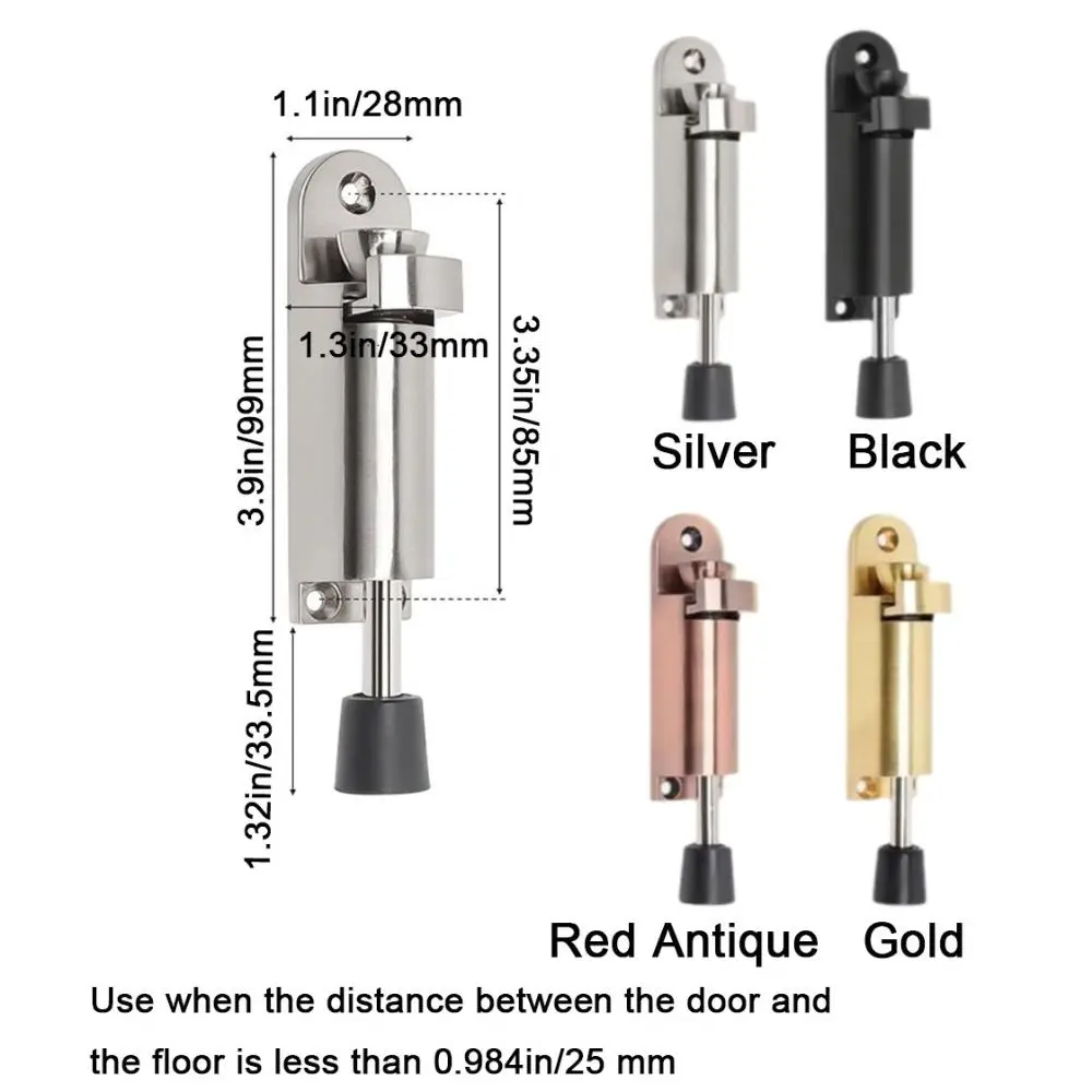 Zinc Alloy Foot Operated Door Holder Rust Resistant Adjustable Kick Down Door Stopper Stable Base with Rubber
