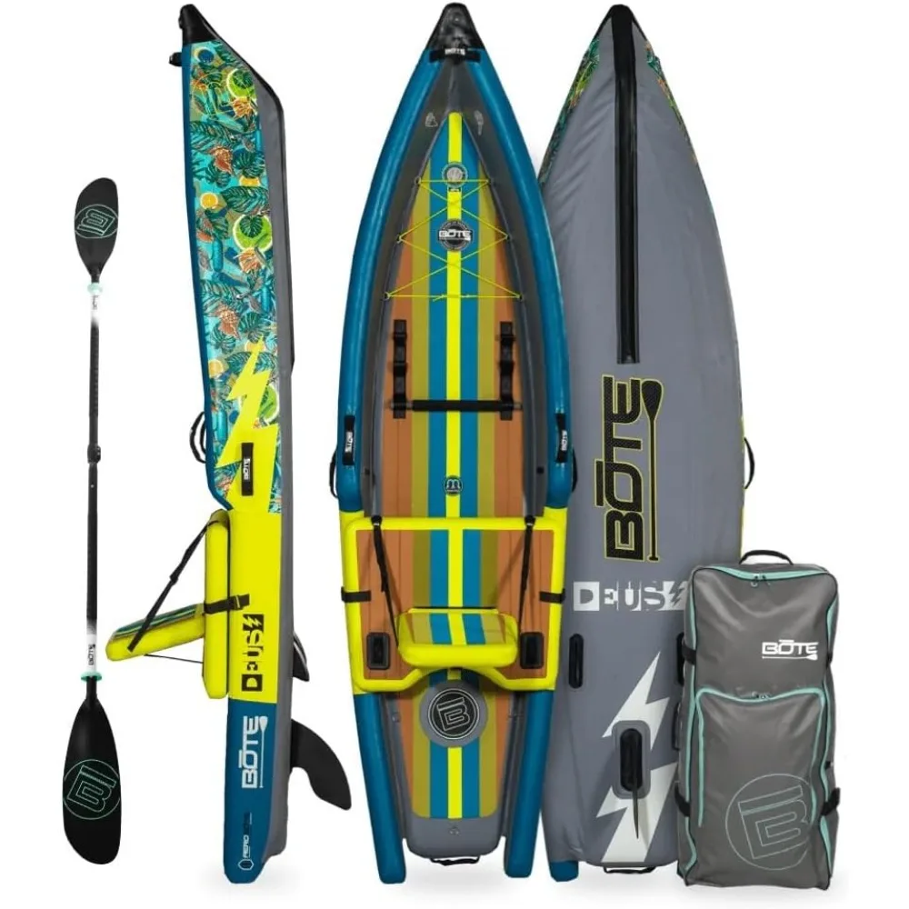 

Deus Aero Inflatable MagnePod Compatible Kayak for Adults Kids Includes Travel Bag 1 Person Single Rider Blow Up Kayaking f