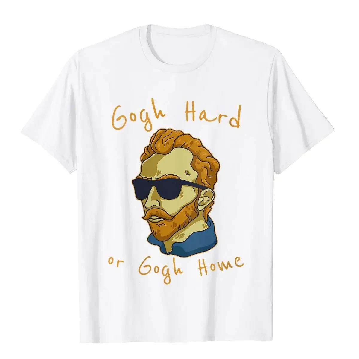 Tops Tees Fitnes Vincent Van Gogh Hard Or Go Home Artist Humor Pun Crewneck T-Shirt Normal Informal Funny Cotton Mens cartoon