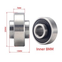 10PCS  Non-standard 608ZZ Deep Groove Ball Bearing Raised Step Bearing 8x22x7x8 8x22x7x9 8x22x7x10MM