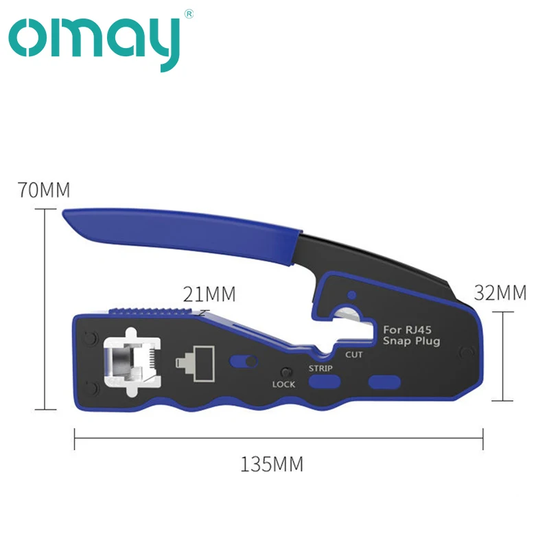 Imagem -06 - Cabo Ethernet Crimper Braçadeira de Fio Pinças Clip Crimper Stripper Through-hole Connector Alicates Pressionando Rj45 Utp Cat5 8