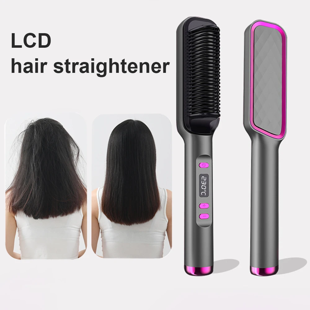 LED Electric Hot Comb Professional Quick Heated Hair Straightener Professional Negative Ion Hair Straightener Hair Straightener