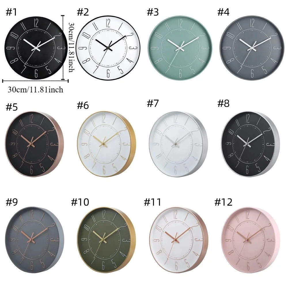 Unique Plastic Hanging Clock Stylish Decorative Wall Clock Round Silent Scale Clock Hotel