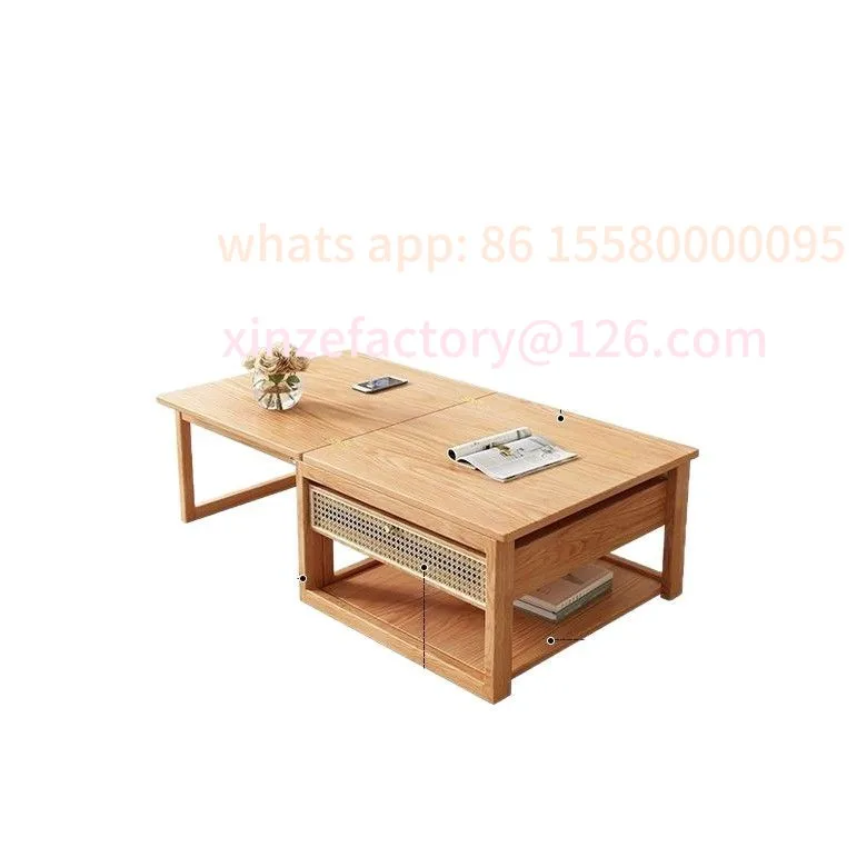 

Customizable all solid wood combination coffee table living room