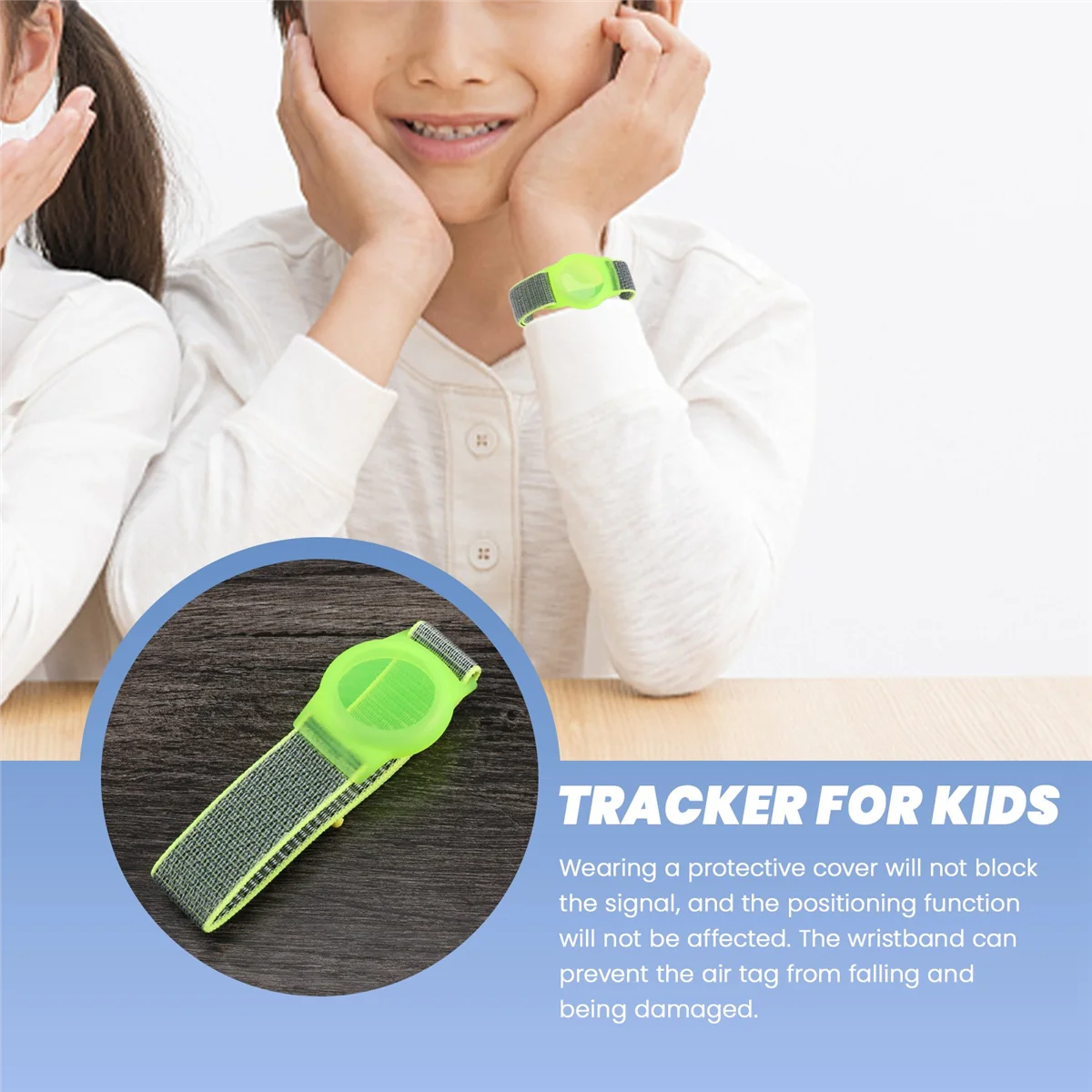 Kid Wristband Compatible with , Protective Case for Air Tag GPS Tracker Holder with Nylon Bracelet E