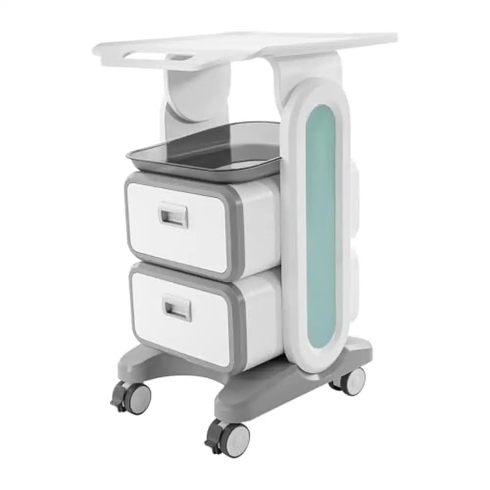 Professional Medical Trolley Cart Drawers Beauty Storage ABS Material 132 Lbs Capacity Mobile Cart Silent Wheels Medical