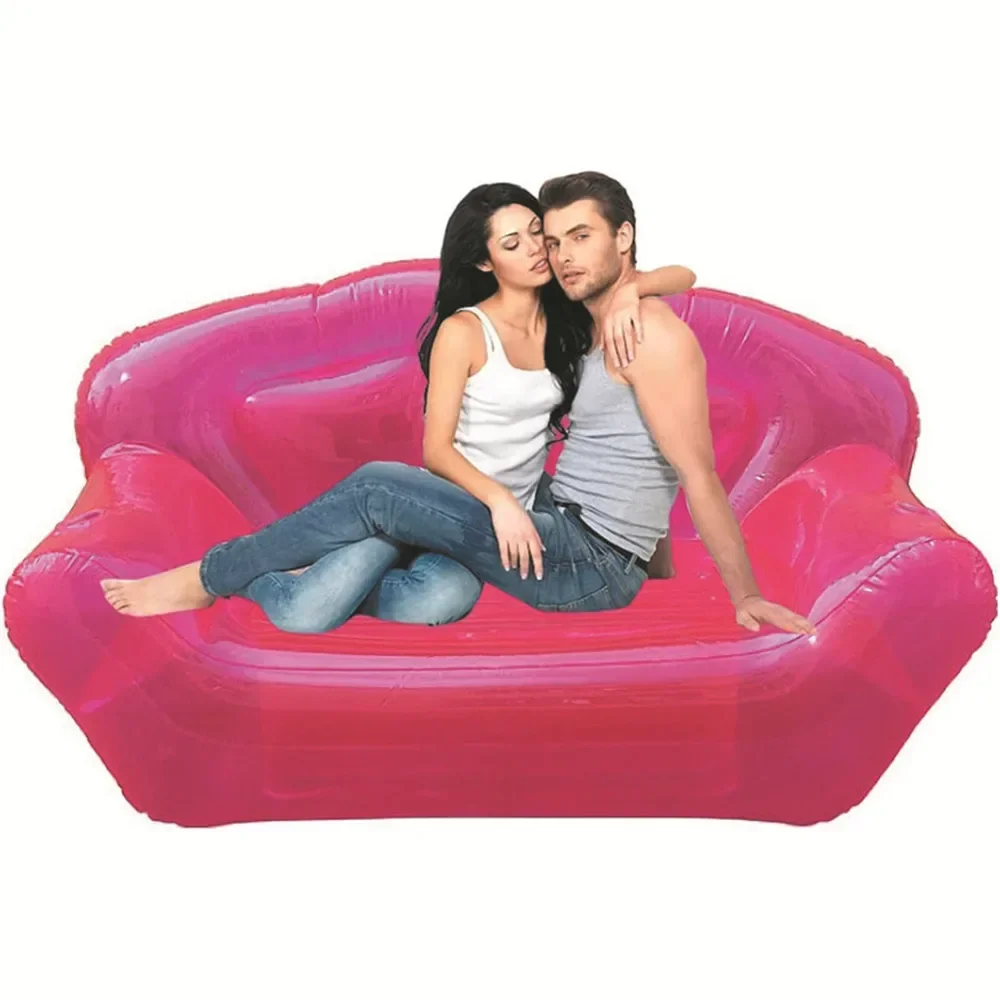 Sofá inflável transparente em pvc, cadeira portátil para festa, sala de estar, piscina, sofá inflável preguiçoso, móveis para acampamento ao ar livre