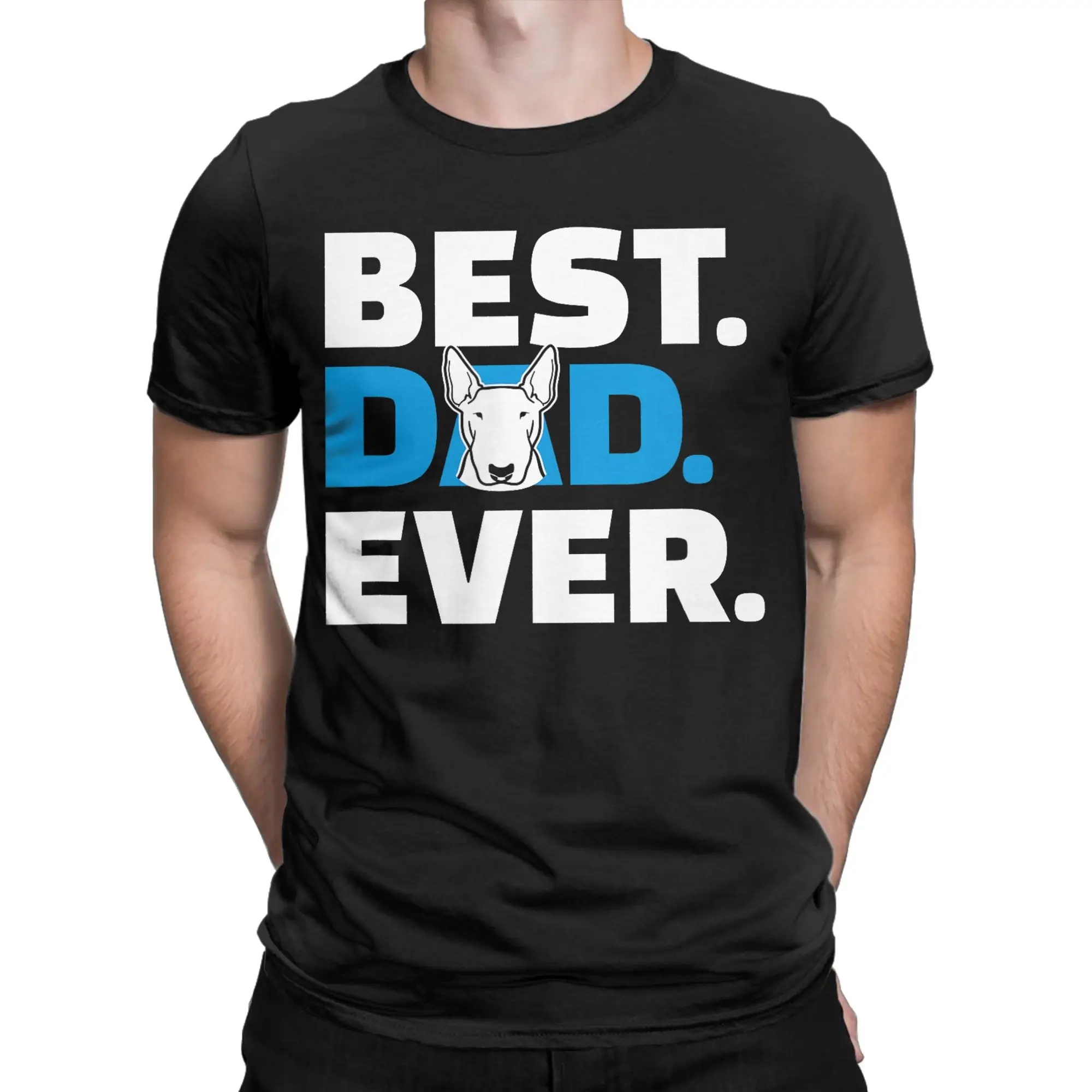 Men Women Bull Terrier Dad Dog T Shirt  100% Cotton Clothing Awesome Short Sleeve Crewneck Tee Shirt Birthday Gift T-Shirts