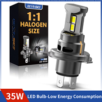 BEVINSEE 35W 6000LM H4 Base Socket Type LED Lights Mini Car Bulb Auto Motorcycle Lamp Plug&play CANBUS High Low Beam 12V 1PC