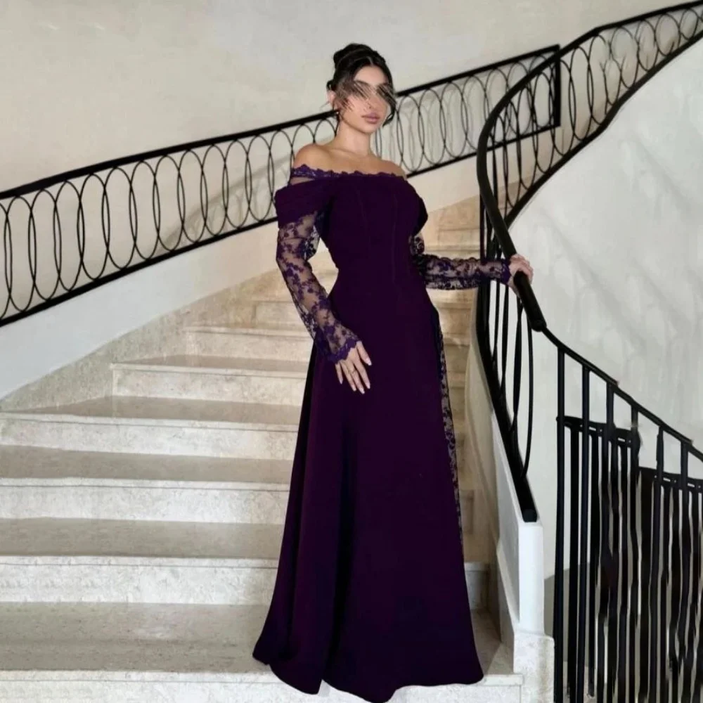 패셔너블한 로맨틱 프롬 드레스 매력적인 인어 레이스 아플리케 이브닝 드레스 플로어 길이 스트랩리스 레드 카펫 드레스 럭셔리