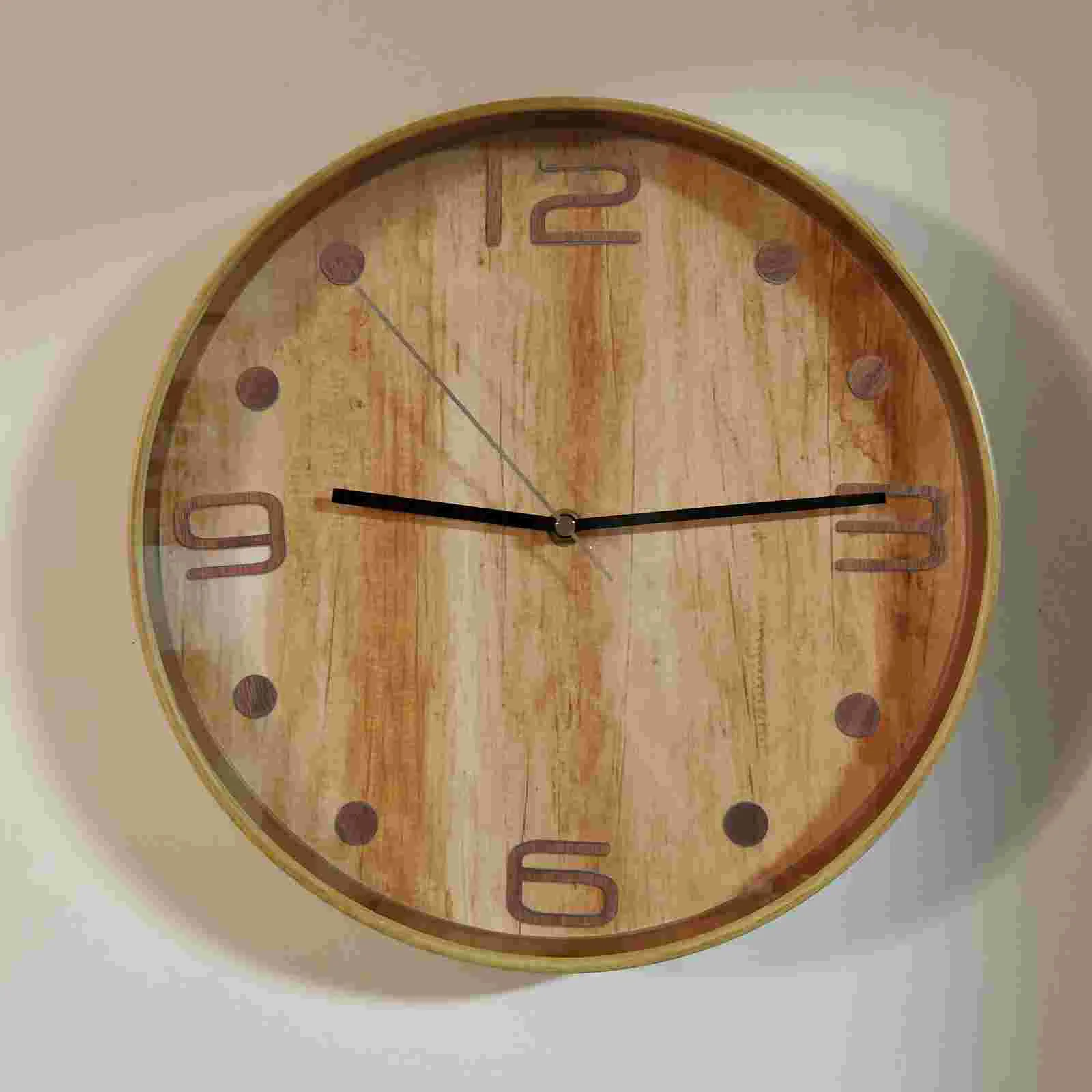 Black Walnut Wall Clock Frameless DIY Numbers Self Adhesive Decoration Wood Sticker - Image 4