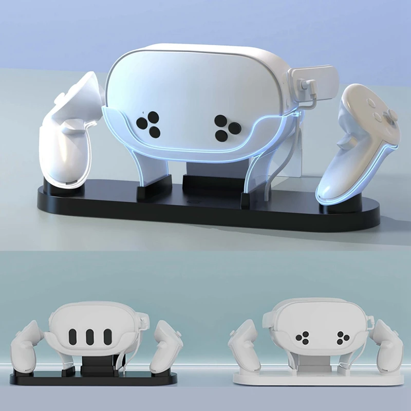Charging Dock For Meta Quest 3S/3 VR Headset For Oculus Quest 3S Handle With Light Charging Dock Station