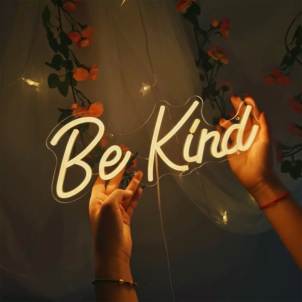 

Светодиодная неоновая вывеска Be Kind с питанием от USB, диммируемая, для декора стен в спальне, гостиной, детской, офисе, для создания позитивной атмосферы