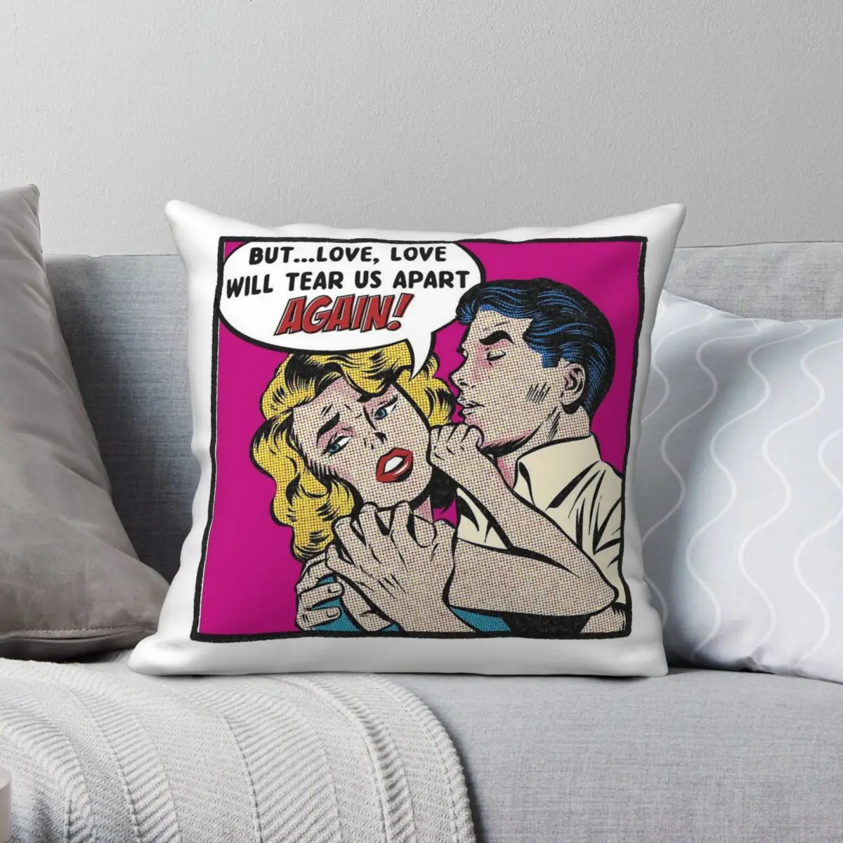 Joy Division Love Will Tear Us Apart funda de almohada cuadrada poliéster lino terciopelo creativo decoración con cremallera funda de almohada para el hogar