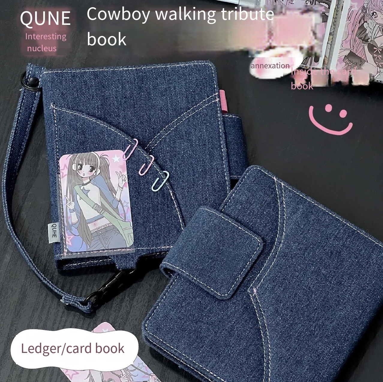 Denim DIY Binder Photocard Holder Cute Blank Photo Album Kpop Idol Photocards Notebook Collect Book Student School Stationery