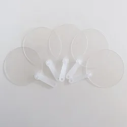 50Pcs Cute Mini Transparent Fan Acrylic Blanks Sheet DIY Concert Craft Supplies Child Handmade Material Wedding Party Favors