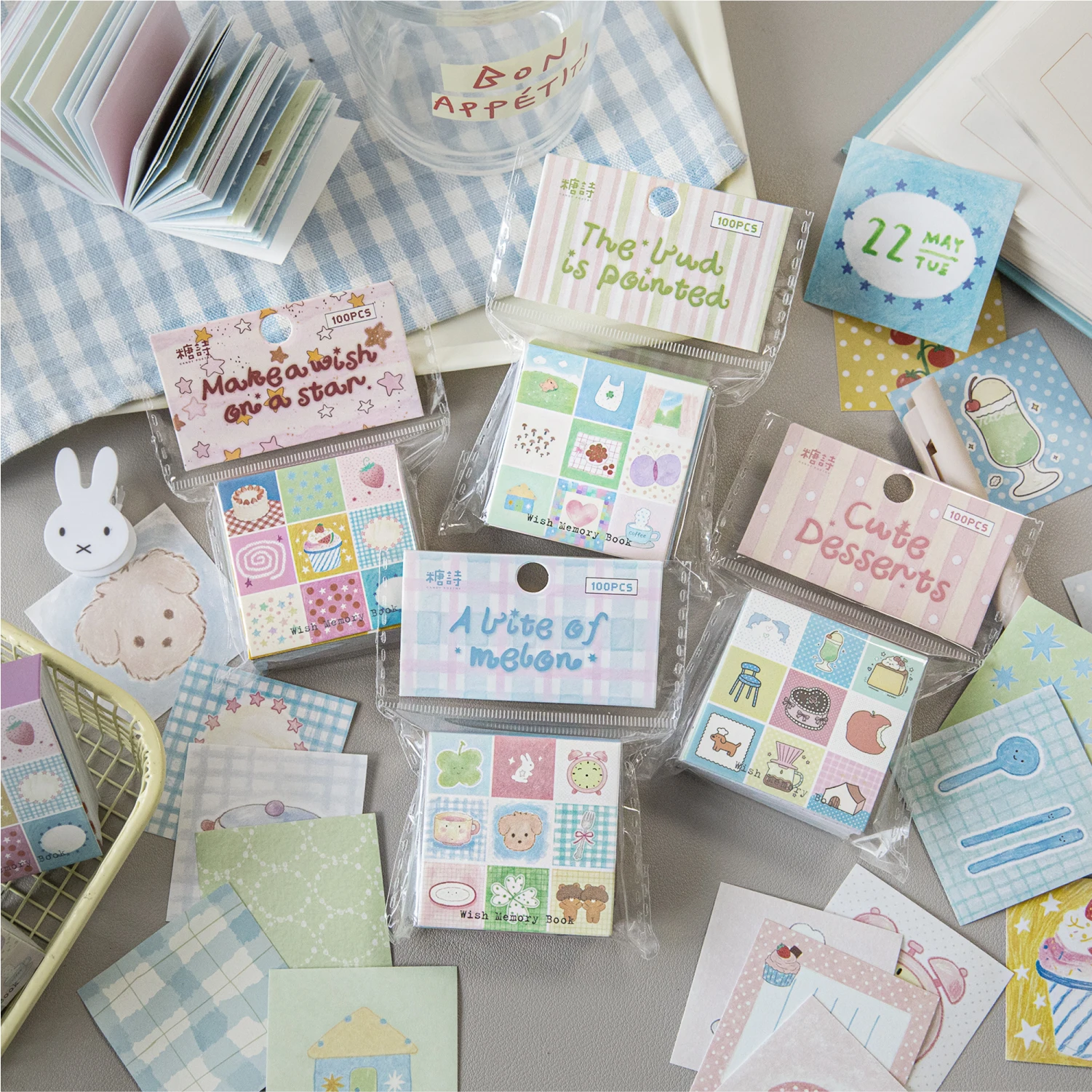 100 Sheets Cute Korean Simple Sticky Note Book Ins Wind Can Tear Girl Student Notes High Value Decorative Sticky Note Paper