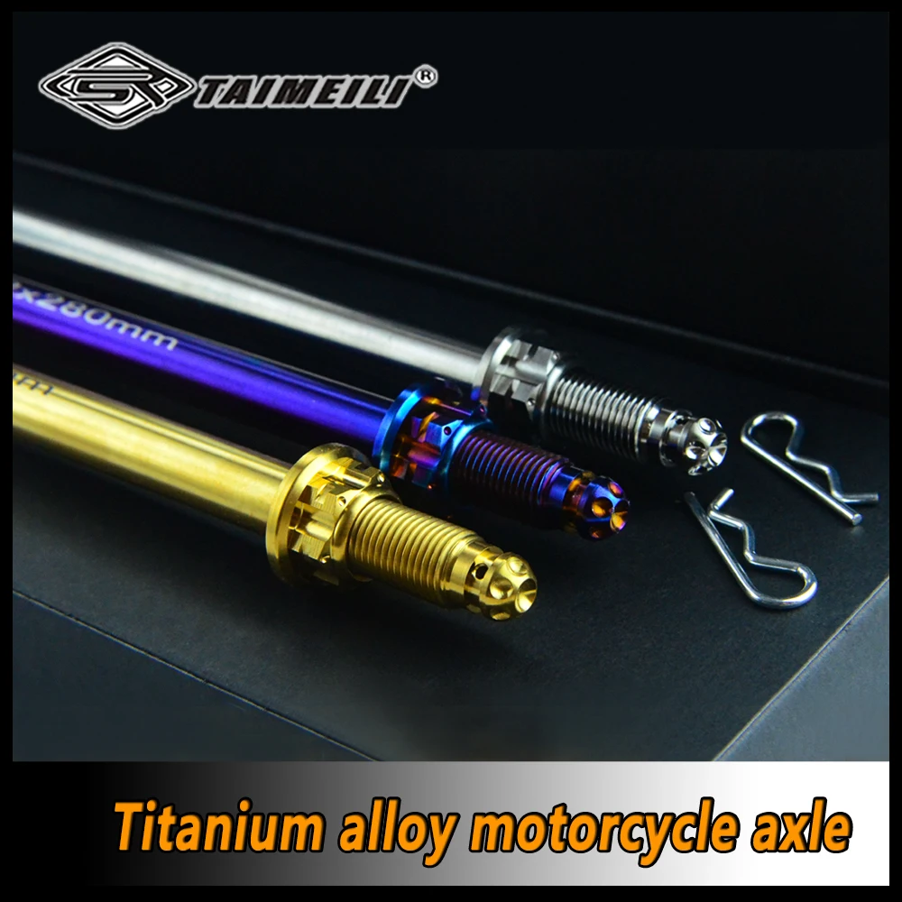 TAIMEILI GR5 TC4 Titanium Alloy middle Axle M10/M12/M14/M15×240/280/300/330mm, Motorcycle Mod Center Axle light anti-corrosion