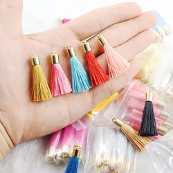 5/10/20 piezas 29 colores 4cm borla cepillo de seda encantos DIY pendiente llavero borla colgante joyería suministros encontrar accesorios