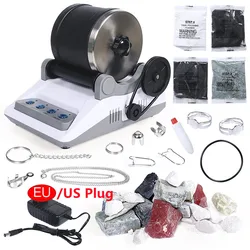 110/220V Rock Tumbler Kit DIY Electric Rock Tumbler Toy with Rough Gemstones Polishing Grits for Adult Kids Polishing Machine