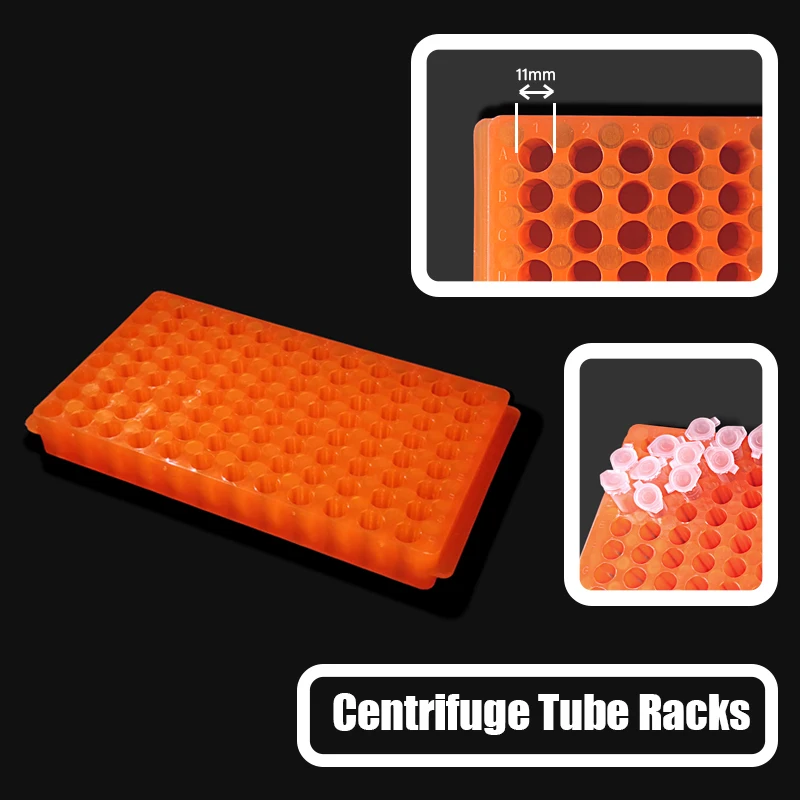 실험실 플라스틱 양면 원심분리기 튜브 랙, 96 홀, 0.5 1.5ml, PCR과 EP 튜브 선반, 샘플링 파이프 거치대 홀, 1 개