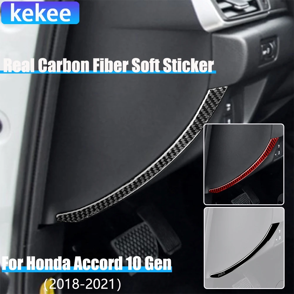 

Real Carbon Fiber Car Accessories Dashboard Strip Decorative Cover Soft Sticker For Honda Accord 10th Gen 2018 2019 2020 2021