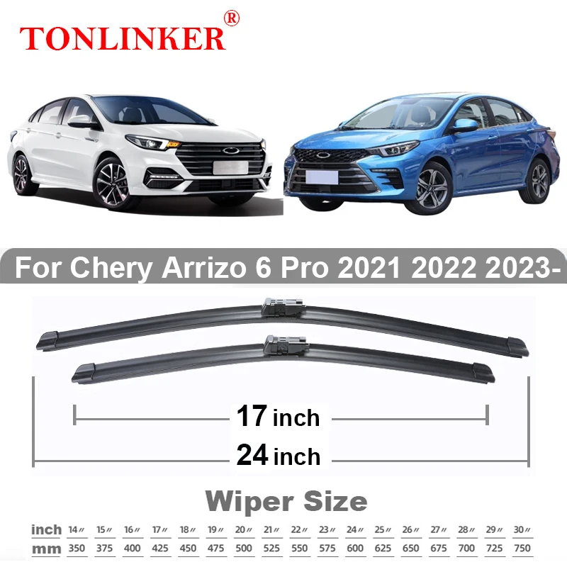 TONLINKER Wiper Blades For Chery Arrizo 6 Pro 2021 2022 2023 Car Accessories Front Windscreen Wiper Blade Brushes Cutter Goods