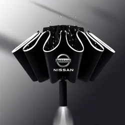 Umbrella with LED Reflective Strip Rain Wind Umbrella For Nissan sentra Serena maxima Versa Juke Micra rogue tiida x-trail nismo