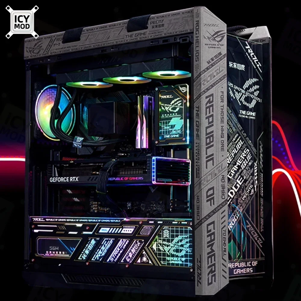 ROG Strix Helios GX601 RGB MOD 4Pcs Lighting Panel Kit Laser Engraved 5V3PIN Custom PC Case AURA SYNC