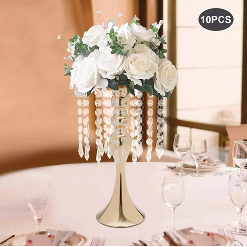 led crystal flower stand para casamento mesa centerpieces metal flower vase ouro lampadas vasos 01