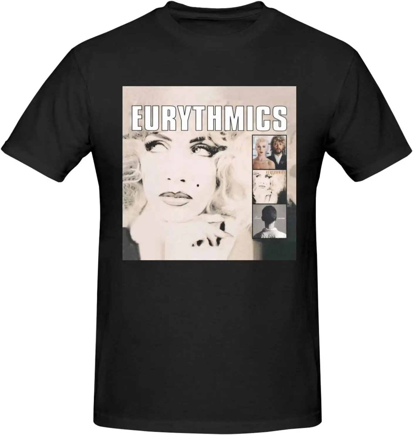 

Футболка Eurythmics мужская с индивидуальным графическим рисунком, модная дышащая хлопковая рубашка с коротким рукавом, черный топ