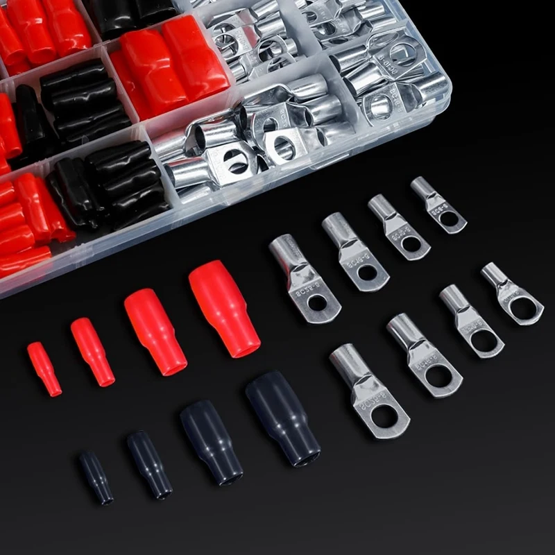 140 Tube Cable Lugs Tube Cable Lugs For Car Battery Cable Set, 70 Tube Cable Lugs Set + 70 Sleeves, Sc Tube Terminal Set