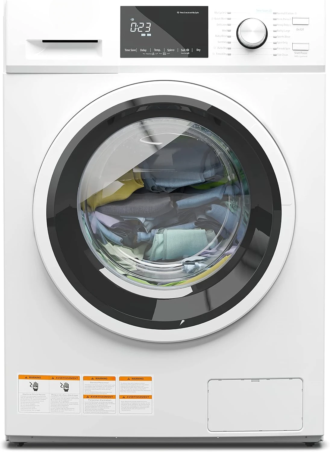 2-in-1 Front Load Washer and Dryer Combo, 2.7 Cu. Ft. for Apartment Dorm RV 16 Wash and 4 Dry Cycles Compact Space