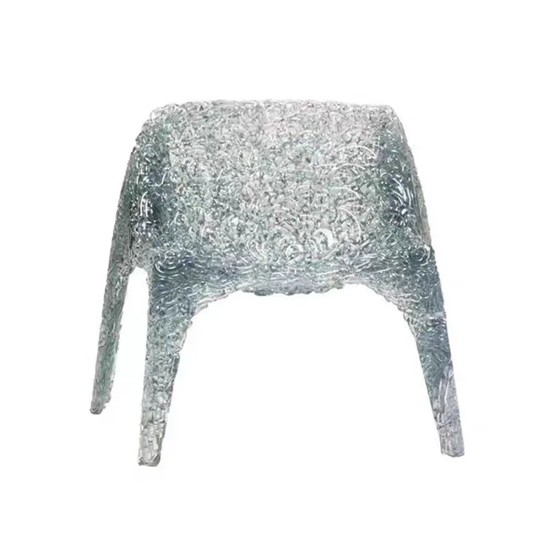 

Стул с художественной кристаллической прозрачной спинкой, креативный нишевый высококачественный одиночный стул со спинкой из поликарбоната