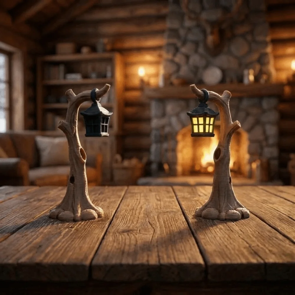 3D Printing Micro Landscape Tree Light Ornaments Decorative Detachable Forest Night Light Plastic Mini Withered Tree Lantern