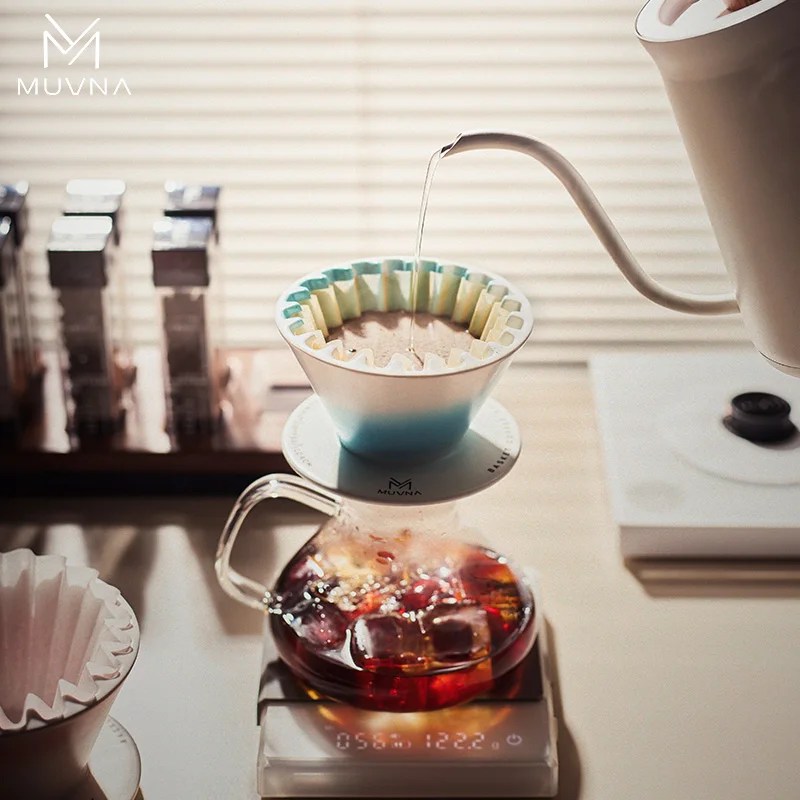 MUVNA กระดาษกรองธรรมชาติสําหรับเครื่องชงกาแฟแบบหยด, ขนาด 01/02, 1-2-4 ถ้วย, สีน้ําตาลไม่ฟอกขาว, 50 ชิ้น