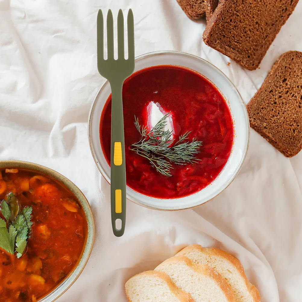 

2Pcs Heat Resistant Silicone Fork Non Stick Kitchen Tool Pasta Fork Safe Comfortable Grip Practical Gift