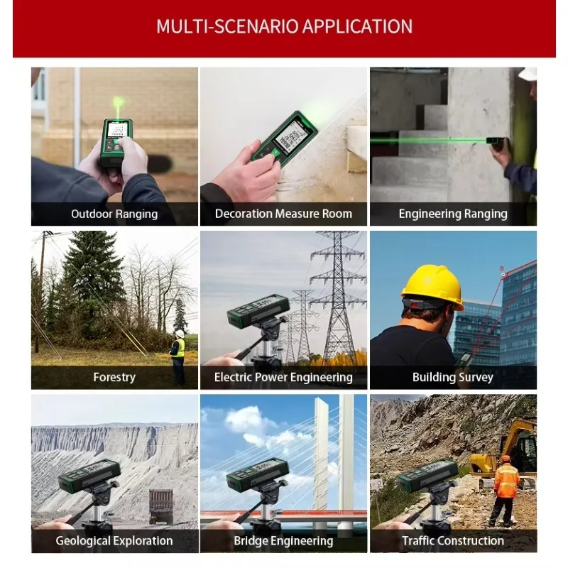 رائجة البيع الليزر Lcd قياس المسافة الليزر متر مخصص الإلكترونية الرقمية مقياس مسافات أدوات البناء ليزر صغير