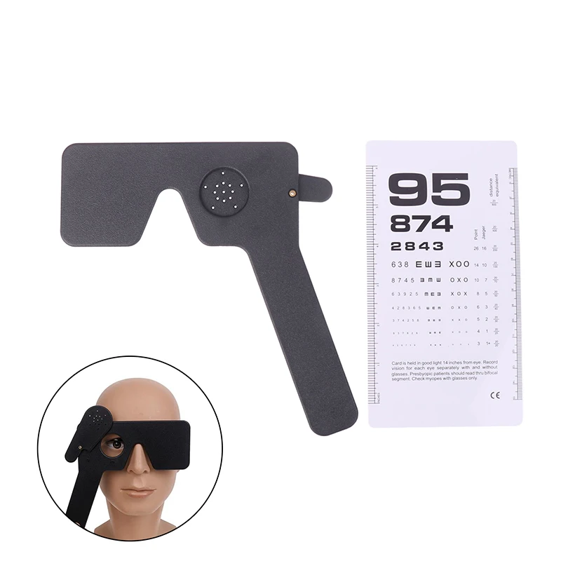 1Pcs Hand Occluder Occluder + Eye Test Chart Multi 17 Pin Hole Hand Occluder Optometry Instrument Tool With Eye Test Chart